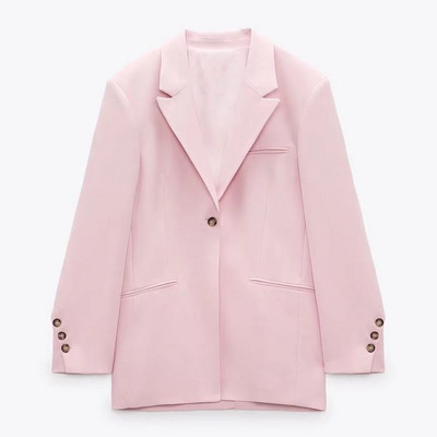 Άνοιξη 2022 νέο γυναικείο κοστούμι ίσιο σωλήνα Blazer + παντελόνι Κοστούμια δύο τεμαχίων/μονό Παντελόνι ροζ πορτοκαλί μωβ μπλε πράσινο L