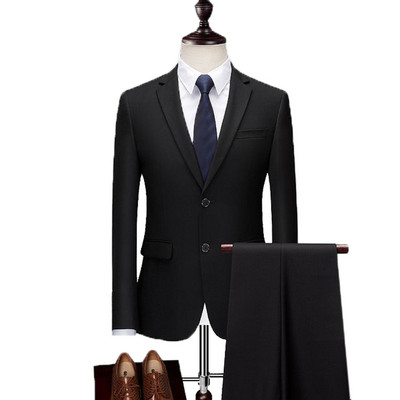 Ανδρικό επίσημο επαγγελματικό κοστούμι 2 τεμαχίων Notch Lapel Tuxedos Groomsmen Two Button 2020 New (Blazer+Pants)