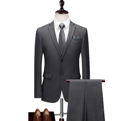 Ανδρικό επίσημο επαγγελματικό κοστούμι 2 τεμαχίων Notch Lapel Tuxedos Groomsmen Two Button 2020 New (Blazer+Pants)