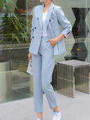 Γυναικεία ανοιξιάτικη κομψή μπλέιζερ παντελόνι γραφείου Γυναικεία casual επαγγελματικά μπουφάν Παντελόνια δύο τεμαχίων Σετ γυναικεία φόρμα παντελονιών μόδας
