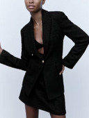 Kumsvag 2022 Φθινόπωρο Γυναικείες φλέβες Φούστες Κοστούμια 2 τεμαχίων Casual Solid Blazers Παλτό και φούστες Γυναικείο κομψό κοστούμι OL Ρούχα