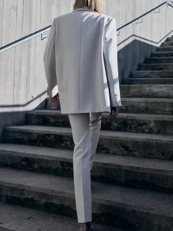 Kumsvag 2022 nyári női nadrág öltönyök 2 részes készletek Alkalmi tömör szatén blézerek kabátok és flare nadrágok női elegáns öltöny ruhák