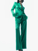 Kumsvag 2022 Φθινοπωρινές γυναικείες φόρμες 2 τεμαχίων Σετ Casual μονόχρωμα σατέν παλτό και παντελόνια με φαρδύ πόδι Γυναικείο κοστούμι OL Ρούχα