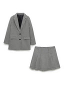 Kumsvag Γυναικεία φθινοπωρινά καρό σορτς Κοστούμια 2 τεμαχίων Σετ 2022 Casual Blazers Παλτό και σορτς Φούστες Γυναικείο Κομψό Κοστούμι OL Ρούχα