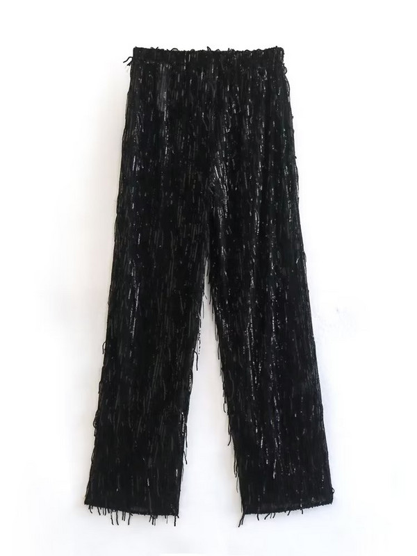 Kumsvag Γυναικεία Summer Solid 2 τεμάχια Σετ Κοστούμια 2022 Μόδα Φούντες Πουκάμισο σιφόν Μπλούζες και παντελόνια Γυναικεία κοστούμια δρόμου Ρούχα