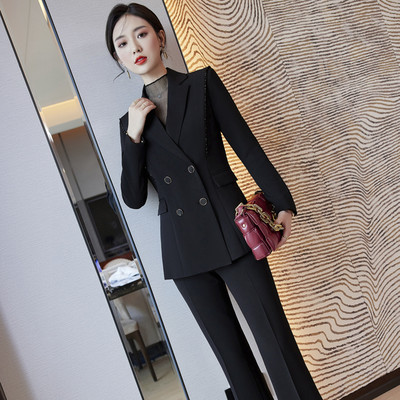 2022 Φθινόπωρο Χειμώνας Επίσημο Γυναικείο Coffee Blazer Γυναικεία επαγγελματικά κοστούμια με σετ Εργασίας Ενδύματα γραφείου Σακάκι παντελόνι μεγέθους 5XL