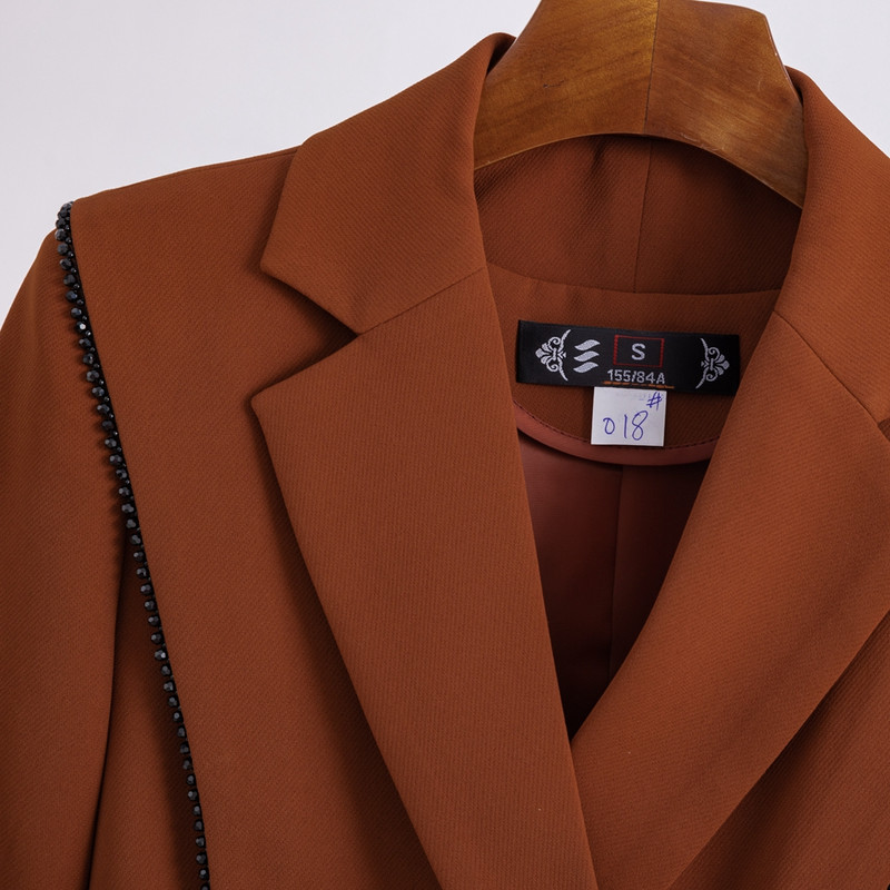 2022 Φθινόπωρο Χειμώνας Επίσημο Γυναικείο Coffee Blazer Γυναικεία επαγγελματικά κοστούμια με σετ Εργασίας Ενδύματα γραφείου Σακάκι παντελόνι μεγέθους 5XL