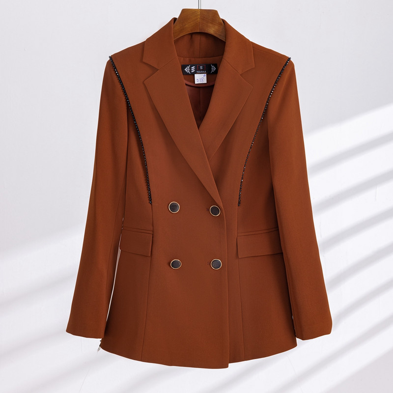 2022 Φθινόπωρο Χειμώνας Επίσημο Γυναικείο Coffee Blazer Γυναικεία επαγγελματικά κοστούμια με σετ Εργασίας Ενδύματα γραφείου Σακάκι παντελόνι μεγέθους 5XL