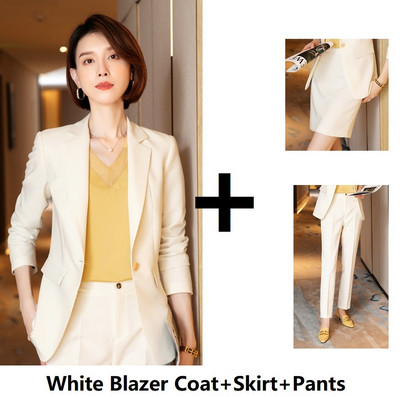 Γυναικείο Γραφείο Κομψό Επίσημο Σχέδιο Παντελόνι Φθινοπωρινό Χειμώνα Επαγγελματικές Γυναικείες επαγγελματικές φόρμες OL Styles Σετ μπλέιζερ