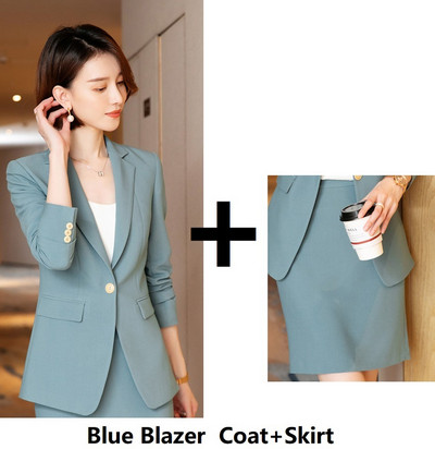 Γυναικείο Γραφείο Κομψό Επίσημο Σχέδιο Παντελόνι Φθινοπωρινό Χειμώνα Επαγγελματικές Γυναικείες επαγγελματικές φόρμες OL Styles Σετ μπλέιζερ