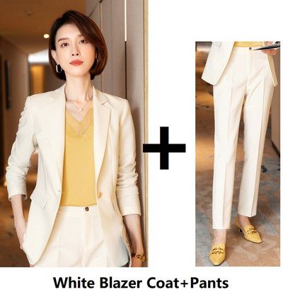 Γυναικείο Γραφείο Κομψό Επίσημο Σχέδιο Παντελόνι Φθινοπωρινό Χειμώνα Επαγγελματικές Γυναικείες επαγγελματικές φόρμες OL Styles Σετ μπλέιζερ