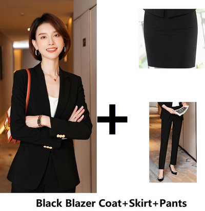 Γυναικείο Γραφείο Κομψό Επίσημο Σχέδιο Παντελόνι Φθινοπωρινό Χειμώνα Επαγγελματικές Γυναικείες επαγγελματικές φόρμες OL Styles Σετ μπλέιζερ