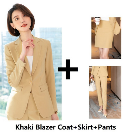 Γυναικείο Γραφείο Κομψό Επίσημο Σχέδιο Παντελόνι Φθινοπωρινό Χειμώνα Επαγγελματικές Γυναικείες επαγγελματικές φόρμες OL Styles Σετ μπλέιζερ