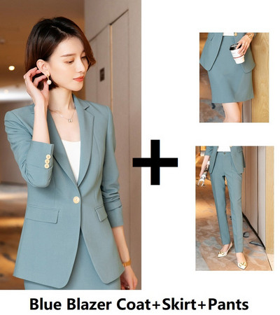 Γυναικείο Γραφείο Κομψό Επίσημο Σχέδιο Παντελόνι Φθινοπωρινό Χειμώνα Επαγγελματικές Γυναικείες επαγγελματικές φόρμες OL Styles Σετ μπλέιζερ