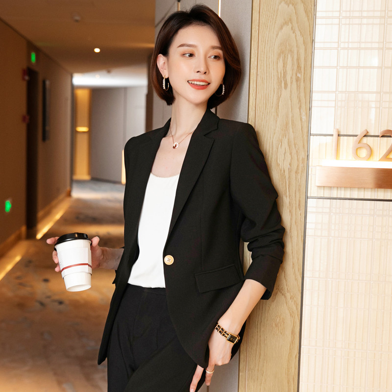 Γυναικείο Γραφείο Κομψό Επίσημο Σχέδιο Παντελόνι Φθινοπωρινό Χειμώνα Επαγγελματικές Γυναικείες επαγγελματικές φόρμες OL Styles Σετ μπλέιζερ