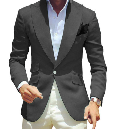 2022 Royal Blue Ανδρικό κοστούμι με ένα κουμπί 2 τεμαχίων Επίσημο πέτο Flat επαγγελματικό σμόκιν φράκο Κουμπάροι για γάμο (Blazer+Pants)