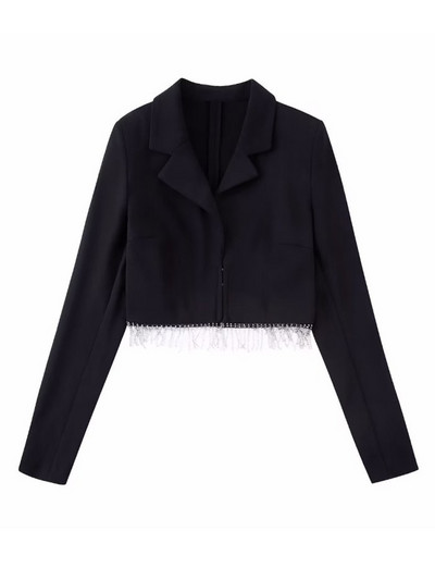 Kumsvag 2022 Φθινόπωρο Γυναικεία σετ 2 τεμαχίων Κοστούμια Μοντέρνες παγιέτες Κοντά μπουφάν και φούστα Γυναικεία γλυκά ρούχα στο δρόμο