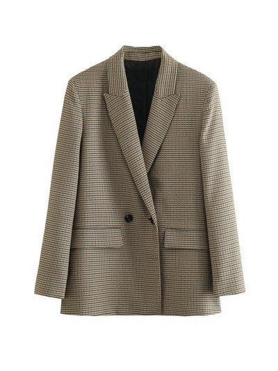 Kumsvag 2022 Φθινοπωρινές γυναικείες φούστες Κοστούμια 2 τεμαχίων Casual καρό Loose blazers Παλτό και φούστα Γυναικείο Κομψό κοστούμι OL Ρούχα