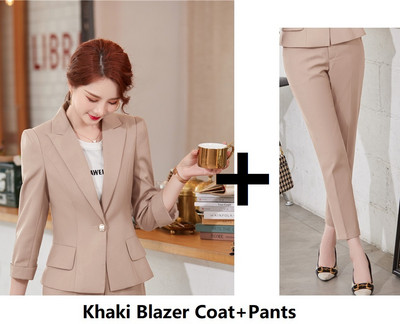 Επίσημα Ομοιόμορφα Σχέδια Παντελόνια Άνοιξη Φθινόπωρο με μισό μανίκι Επαγγελματικά επαγγελματικά ρούχα Blazers Γυναικεία παντελόνια