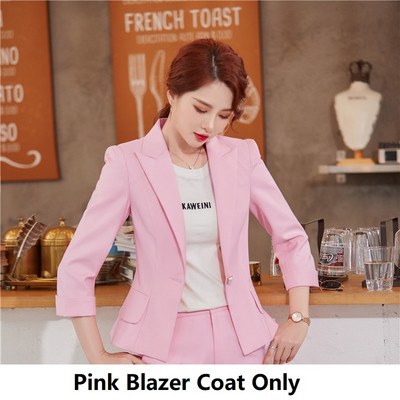 Επίσημα Ομοιόμορφα Σχέδια Παντελόνια Άνοιξη Φθινόπωρο με μισό μανίκι Επαγγελματικά επαγγελματικά ρούχα Blazers Γυναικεία παντελόνια