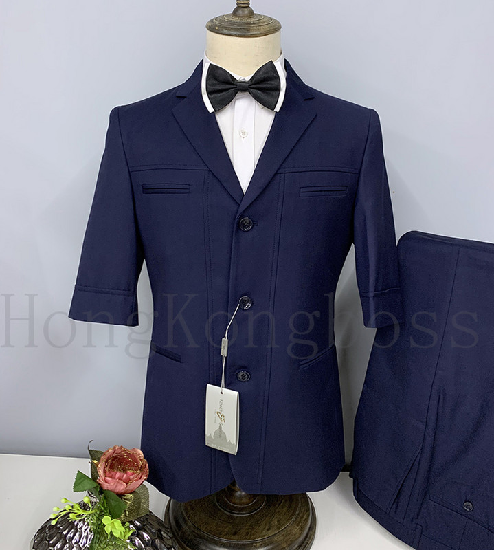 Καλοκαιρινό ανδρικό κοστούμι κάζουαλ δύο τεμαχίων γαμπροί με μασίφ σακάκι πέτο (Blazer+παντελόνι)