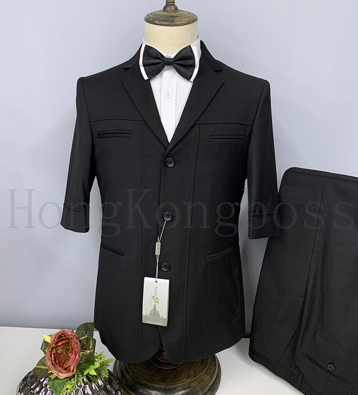 Καλοκαιρινό ανδρικό κοστούμι κάζουαλ δύο τεμαχίων γαμπροί με μασίφ σακάκι πέτο (Blazer+παντελόνι)