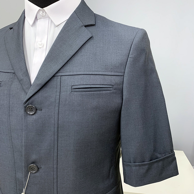 Καλοκαιρινό ανδρικό κοστούμι κάζουαλ δύο τεμαχίων γαμπροί με μασίφ σακάκι πέτο (Blazer+παντελόνι)