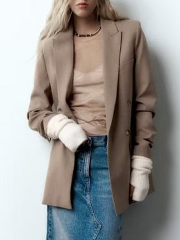 Kumsvag Φθινοπωρινά Σορτς Κοστούμια 2 τεμαχίων Σετ 2022 Γυναικεία Casual Loose Μασίφ παλτό και σορτς Φούστα Γυναικεία Κομψά OL ρούχα