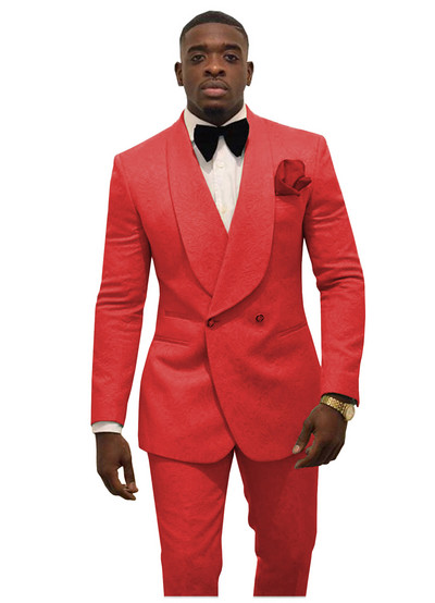 Ανδρικές φόρμες 2 τεμαχίων Επίσημο λεπτό σακάκι Σάλι Πέτο Λευκό Μαύρο Champange Προσαρμοσμένο κοστούμι Σμόκιν για τον γαμπρό (Μπλάζερ + Παντελόνι)