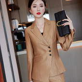 2022 Φθινόπωρο Χειμώνας Επίσημο Γυναικείο Χακί Μπλέιζερ Γυναικεία Επαγγελματικά Κοστούμια με Σετ Εργασίας Ενδύματα γραφείου Σακάκι παντελόνι μεγέθους 5XL