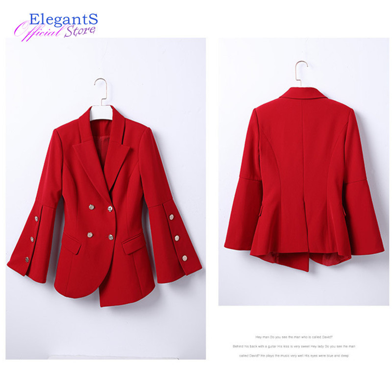 Μόδα Κόκκινο Χρώμα Διπλό Σετ Μπλέιζερ Γυναικεία Παντελόνια Κοστούμια Γραφείου Κυρία Επαγγελματική Εργασία Επίσημο Παντελόνι Γυναικείο 2022 Νέο