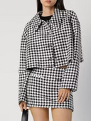 Kumsvag καρό σορτς Κοστούμια 2 τεμαχίων Σετ 2022 Φθινόπωρο Γυναικείες φλέβες Μπλέιζερ Παλτό και σορτς Φούστες Γυναικείο κομψό κοστούμι Ρούχα