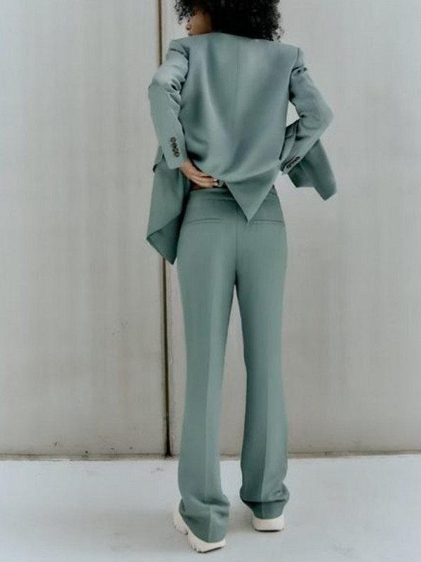 Kumsvag 2022 Φθινοπωρινά γυναικεία παντελόνια σετ 2 τεμαχίων Casual Solid Loose Blazers Παλτό και Παντελόνι Γυναικείο Κομψό Κοστούμι OL Ρούχα