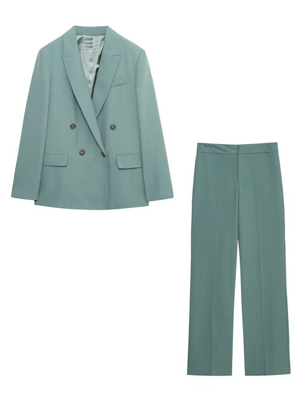 Kumsvag 2022 Φθινοπωρινά γυναικεία παντελόνια σετ 2 τεμαχίων Casual Solid Loose Blazers Παλτό και Παντελόνι Γυναικείο Κομψό Κοστούμι OL Ρούχα