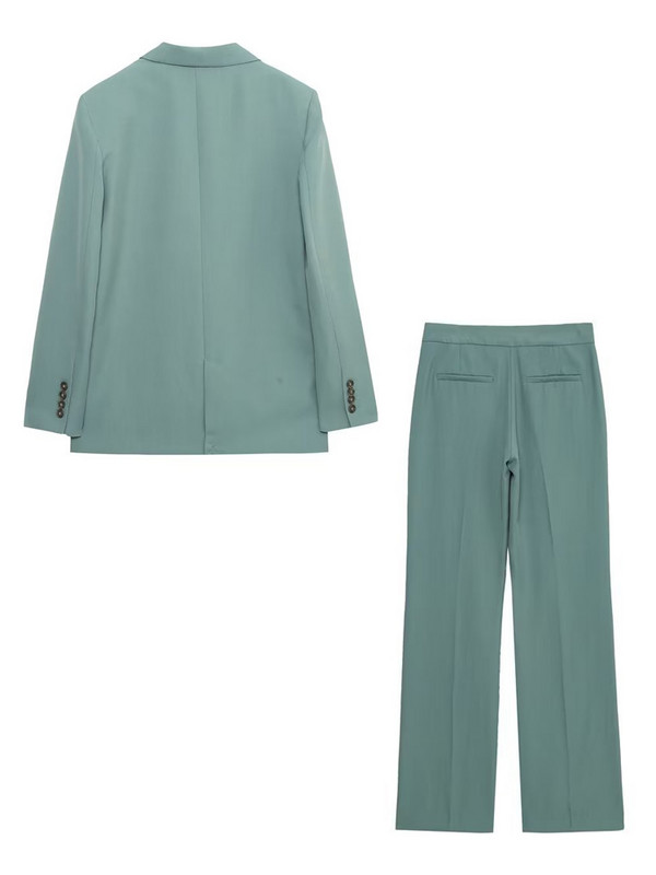 Kumsvag 2022 Φθινοπωρινά γυναικεία παντελόνια σετ 2 τεμαχίων Casual Solid Loose Blazers Παλτό και Παντελόνι Γυναικείο Κομψό Κοστούμι OL Ρούχα