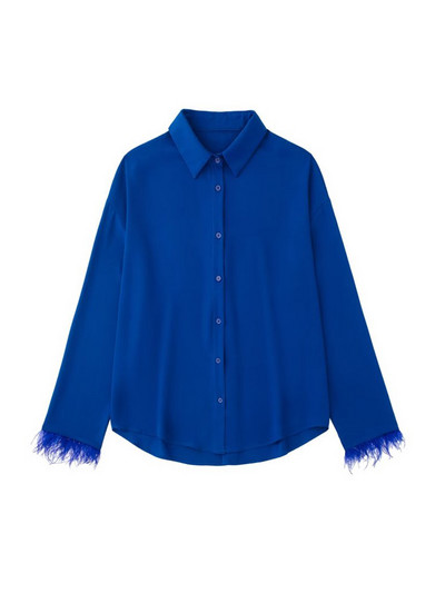 Kumsvag 2022 Καλοκαίρι Γυναικεία Σετ 2 τεμαχίων Κοστούμια Μόδα Πουκάμισα με μασίφ φτερά Μπλούζες και ίσια παντελόνια Γυναικεία κοστούμια δρόμου Ρούχα