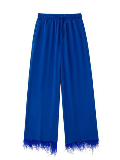 Kumsvag 2022 Καλοκαίρι Γυναικεία Σετ 2 τεμαχίων Κοστούμια Μόδα Πουκάμισα με μασίφ φτερά Μπλούζες και ίσια παντελόνια Γυναικεία κοστούμια δρόμου Ρούχα