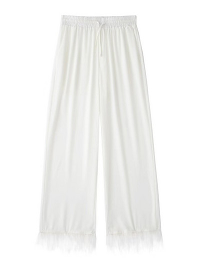 Kumsvag 2022 Καλοκαίρι Γυναικεία Σετ 2 τεμαχίων Κοστούμια Μόδα Πουκάμισα με μασίφ φτερά Μπλούζες και ίσια παντελόνια Γυναικεία κοστούμια δρόμου Ρούχα