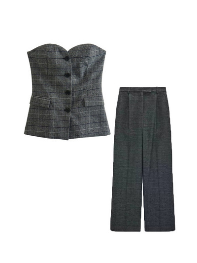 Kumsvag Γυναικεία φθινοπωρινά σορτς Κοστούμια 2 τεμαχίων Σετ 2022 Casual καρό σορτς Φούστες και σακάκια Γυναικεία Κομψά Κοστούμια OL