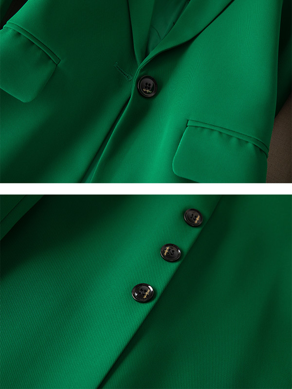 Χακί πράσινο μαύρο γυναικείο κοστούμι παντελόνι γραφείο Γυναικείο ίσιο σετ 2 τεμαχίων Γυναικείο επαγγελματικό φόρεμα σακάκι και παντελόνι με ένα κουμπί