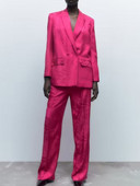 Kumsvag 2022 Φθινοπωρινά γυναικεία παντελόνια σετ 2 τεμαχίων Fashion Solid Jacquard Blazers Παλτό και παντελόνι Γυναικεία Κομψά Ρούχα OL