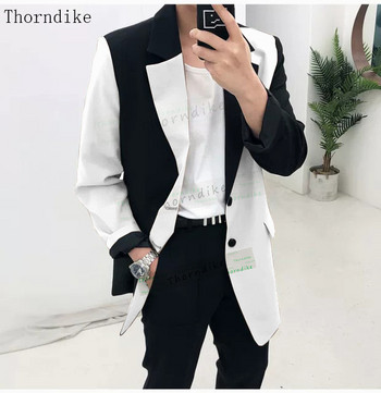 Thorndike 2020 Нов мъжки костюм 3 части смокинг Slim Fit червено кафе синьо за сватбена рокля Костюми Блейзър Панталон и жилетка