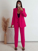 TRAF Γυναικείες φόρμες μπλέιζερ Σετ Γυναικεία 2 τεμάχια 2023 Νέα Solid Σετ μπλέιζερ γραφείου Κομψά παντελόνια Two Piece Γυναικεία σύνολα