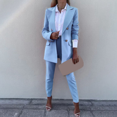 Κομψό γυναικείο παντελόνι WUHE και ασορτί σετ με μακρυμάνικο μπλέιζερ Office Lady Streetwear Chic σετ δύο τεμαχίων Φθινοπωρινά ρούχα 2022