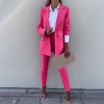 Κομψό γυναικείο παντελόνι WUHE και ασορτί σετ με μακρυμάνικο μπλέιζερ Office Lady Streetwear Chic σετ δύο τεμαχίων Φθινοπωρινά ρούχα 2022