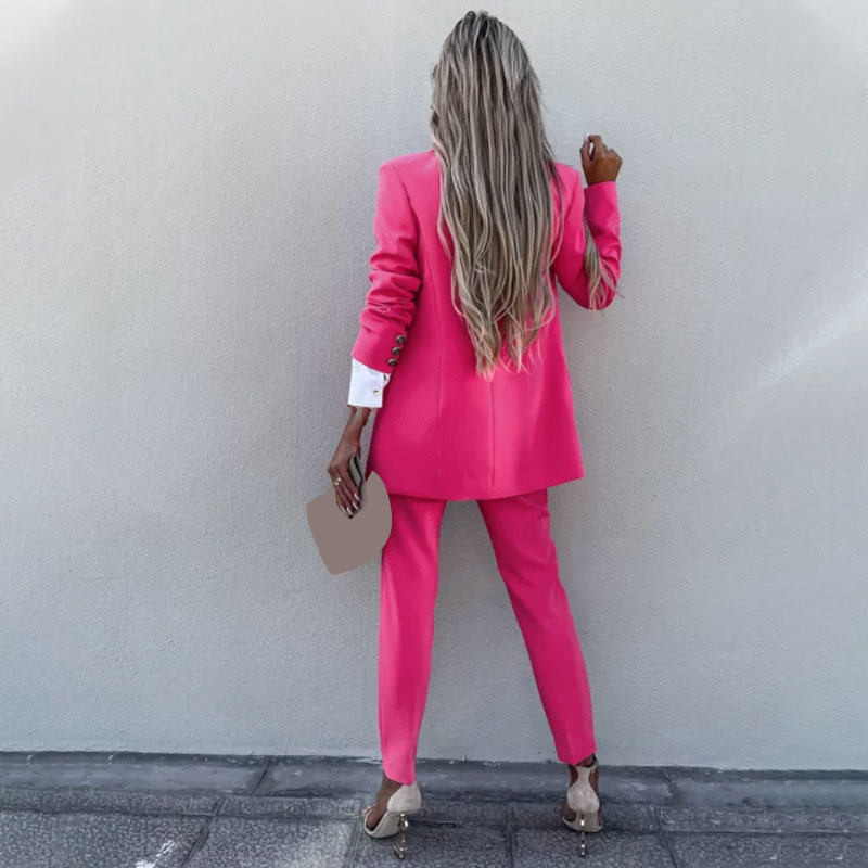 WUHE elegáns női nadrágkosztüm és hosszú ujjú blézer szett irodai női utcai ruha elegáns kétrészes szett 2022 őszi ruhák