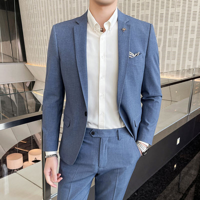 Μπλέιζερ σακάκι παντελόνι 2 τμχ Σετ / 2022 Fashion New ανδρικό casual μπουτίκ επαγγελματικά κοστούμια για γάμο και γαμπρό Παντελόνι