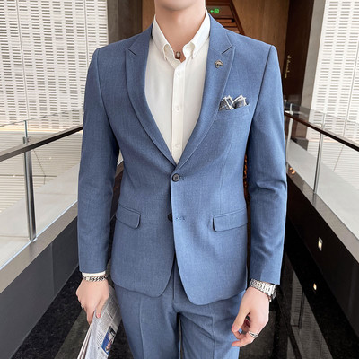 Μπλέιζερ σακάκι παντελόνι 2 τμχ Σετ / 2022 Fashion New ανδρικό casual μπουτίκ επαγγελματικά κοστούμια για γάμο και γαμπρό Παντελόνι