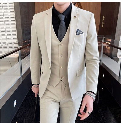 Μπλέιζερ σακάκι παντελόνι 2 τμχ Σετ / 2022 Fashion New ανδρικό casual μπουτίκ επαγγελματικά κοστούμια για γάμο και γαμπρό Παντελόνι