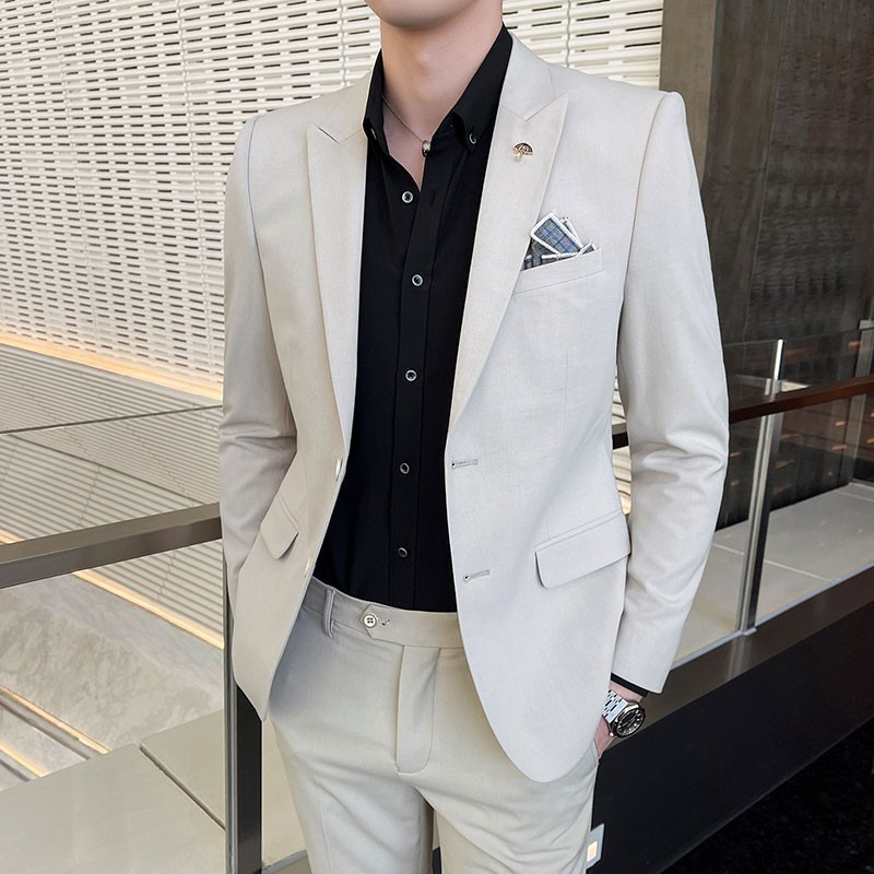 Μπλέιζερ σακάκι παντελόνι 2 τμχ Σετ / 2022 Fashion New ανδρικό casual μπουτίκ επαγγελματικά κοστούμια για γάμο και γαμπρό Παντελόνι